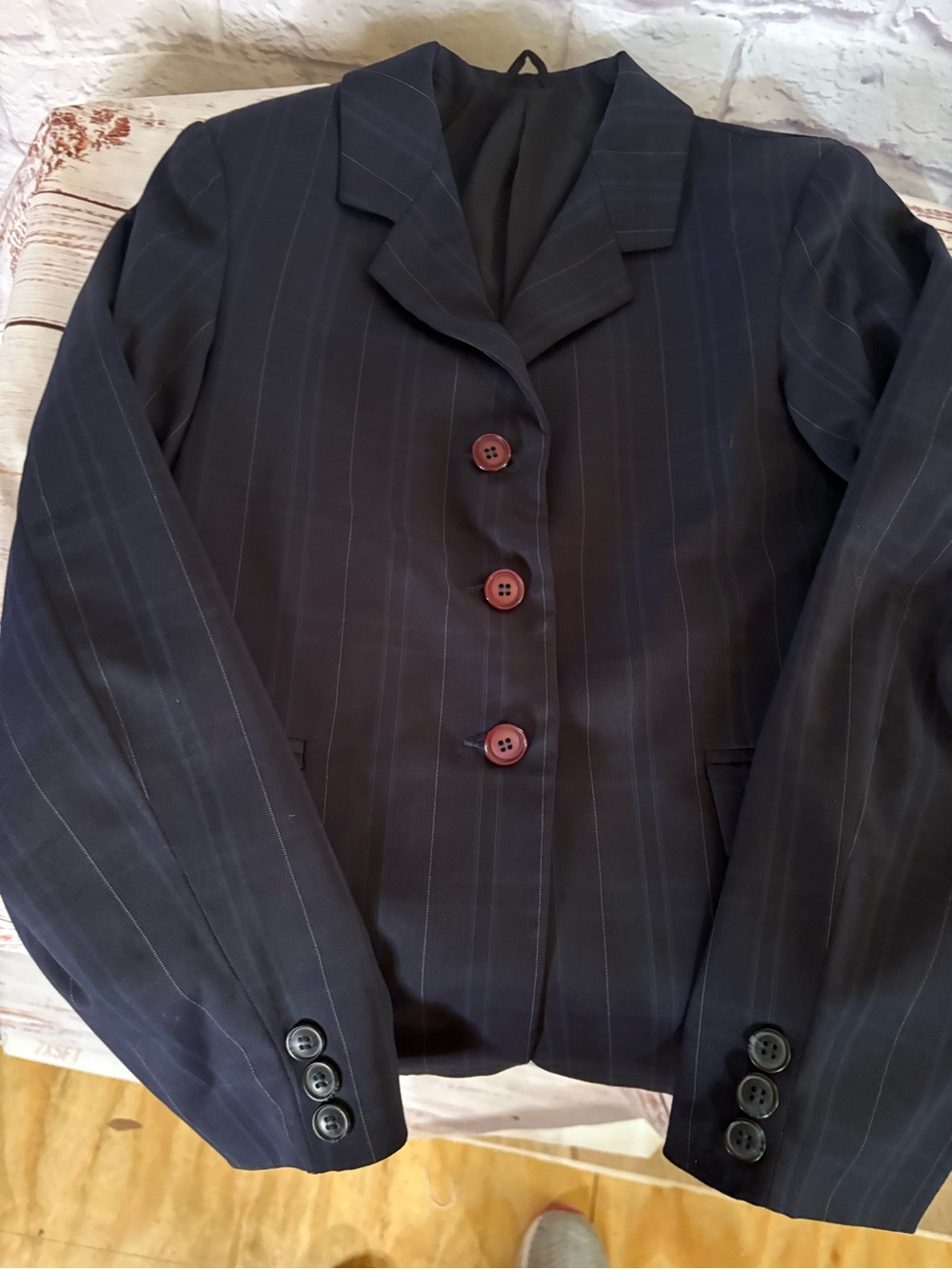 Tuff Rider Girls' Navy Pinstripe Riding Coat